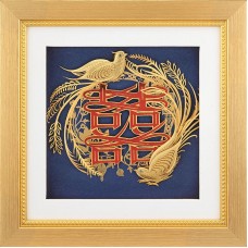 金箔畫 黃金畫 純金 (比翼雙飛) 22x22cm